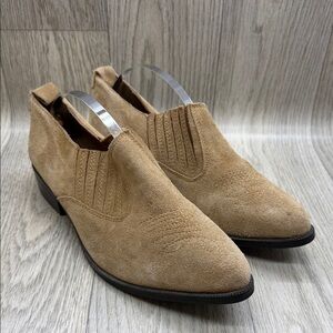 29 Porter Rd Tan Suede Ankle Booties